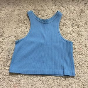 blue stretchy top